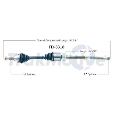 Surtrack Axle Cv Axle Shaft, Fd-8318 FD-8318